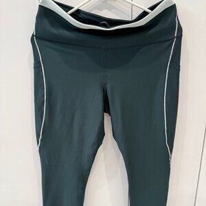 Athleta Green/ White Legging with Side Pockets